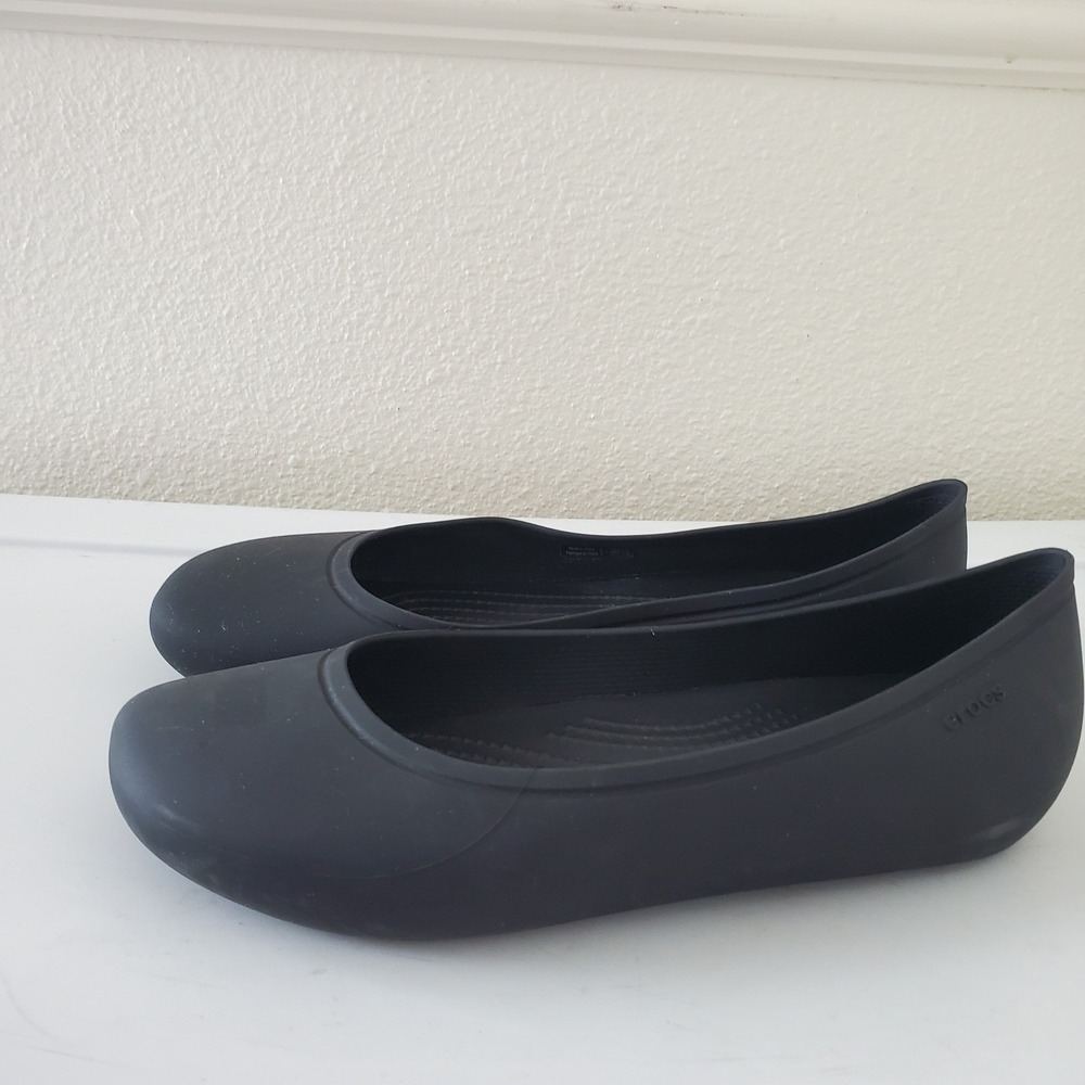 Crocs Brooklyn Black Ballet Flats Womens Size 8 Comfort Slip On Shoes 202184 - Picture 3 of 11